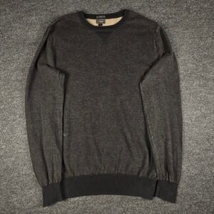 J Crew Men's Charcoal Heather Crew Neck Sweater Slim Fit Long Sleeve Size M